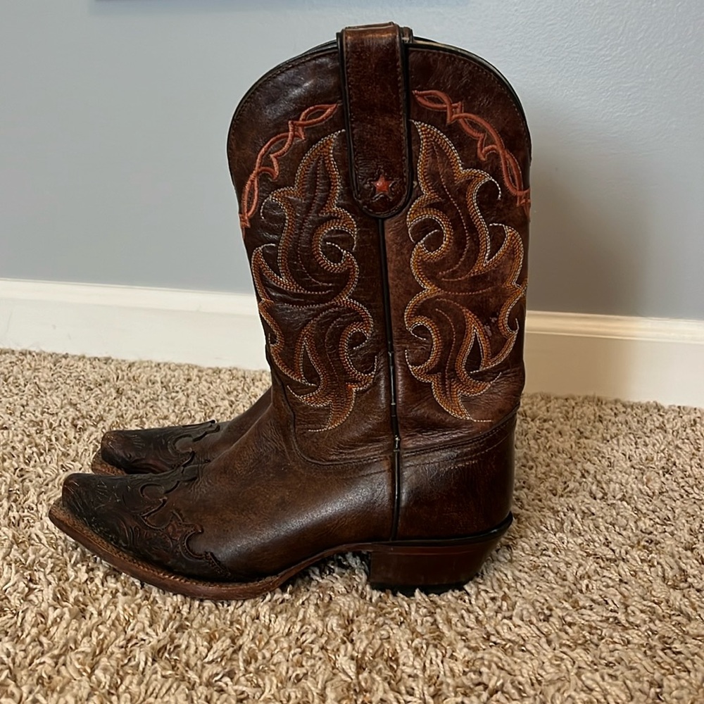 Vintage Tony Lama Brown Cowboy Boots Women’s Size 7